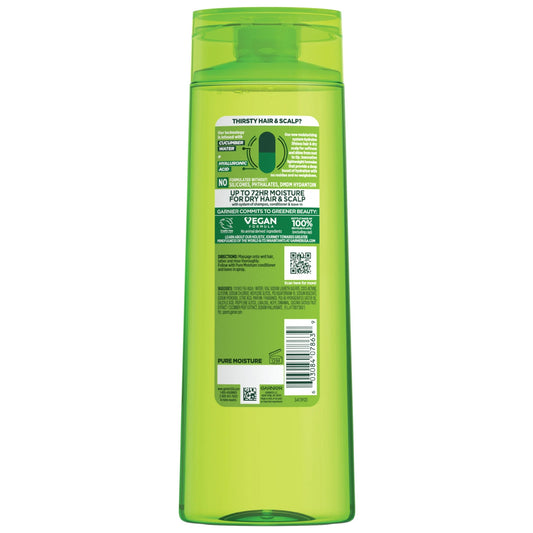 Garnier Fructis Pure Moisturizing Hydrating Shampoo with Hyaluronic Acid, Dry Hair, 12.5 fl oz